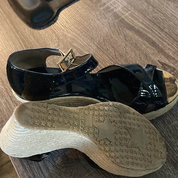 Jimmy Choo Black Platform Wedges - Picture 2 of 5